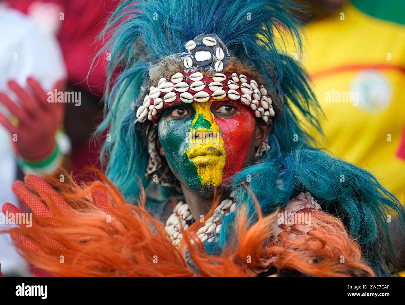 23. Januar 2024: // bei einem Spiel der Gruppe C im Afrikanischen Cup der Nationen, Guinea gegen Senegal, in Stade Charles Konan Banny, Yamoussoukro, Elfenbeinküste. Kim Preis/CSM Stockfoto