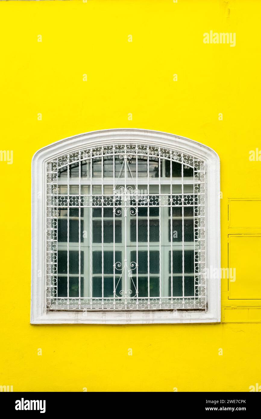 Fensterdetail, Kolonialhaus, Merida Mexico Stockfoto