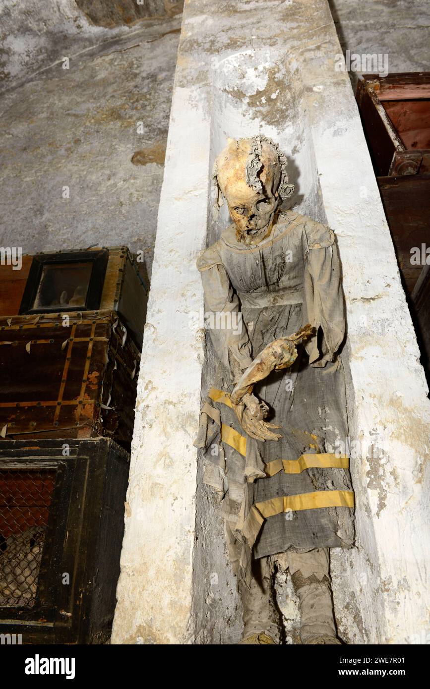 Mumifizierte Leichen in der Kapuziner-Katakomben von Palermo, Italien. Stockfoto