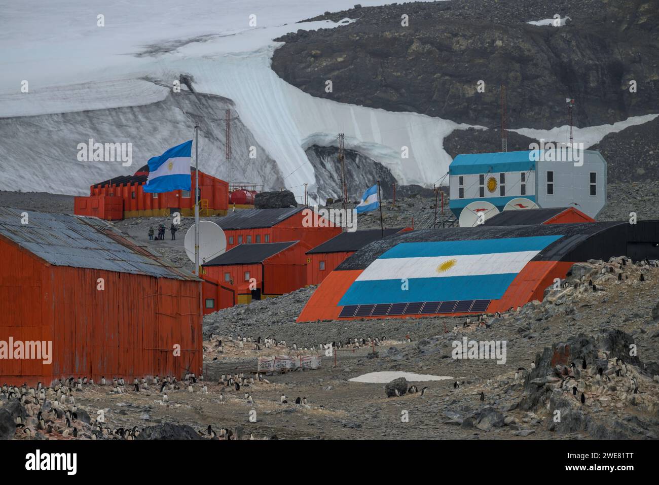 Argentinische Forschungsstation Esperanza Base in Hope Bay, Antarktis Stockfoto