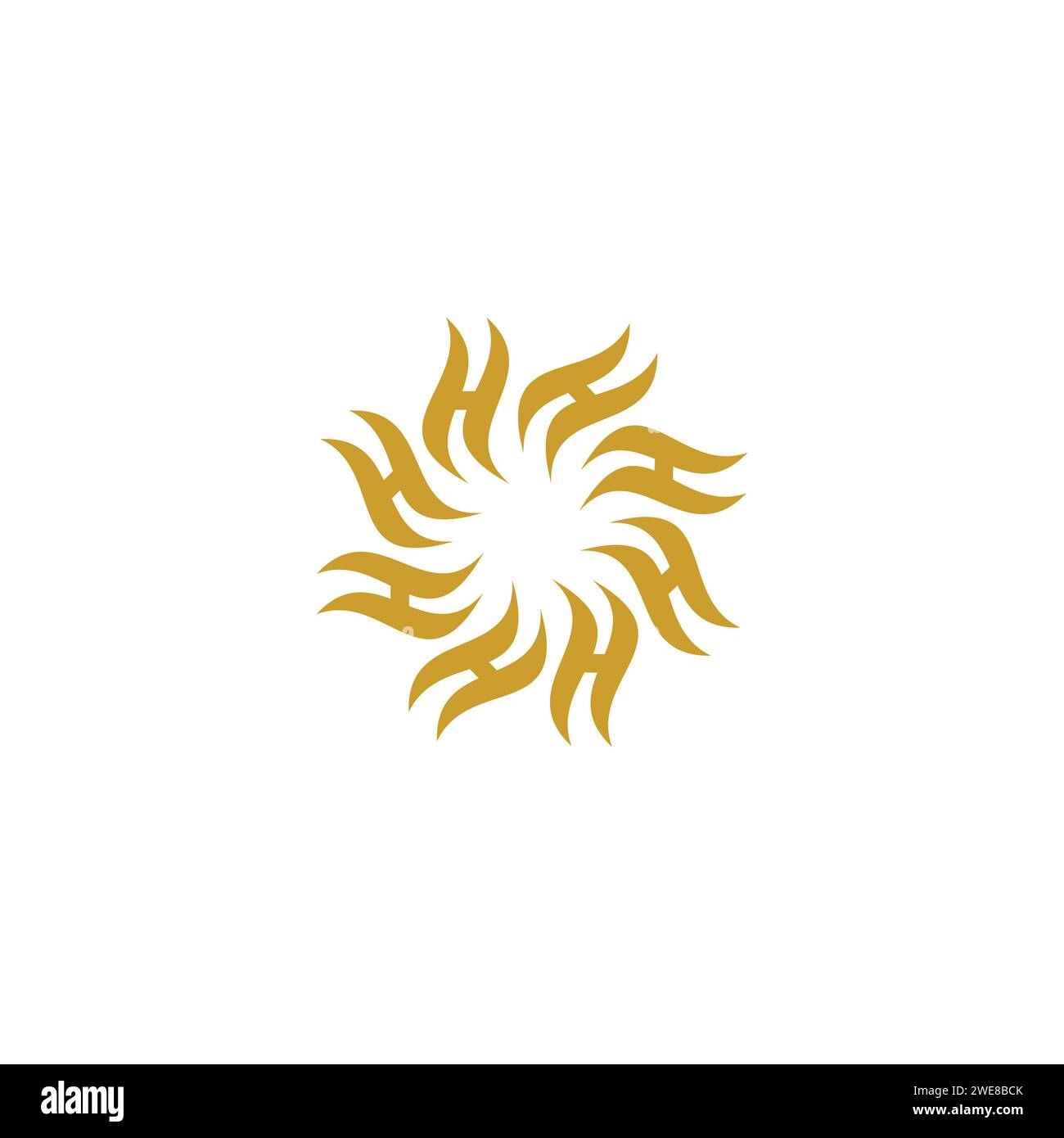 H Sun Logo. Kreislogo mit Buchstabe H Stock Vektor