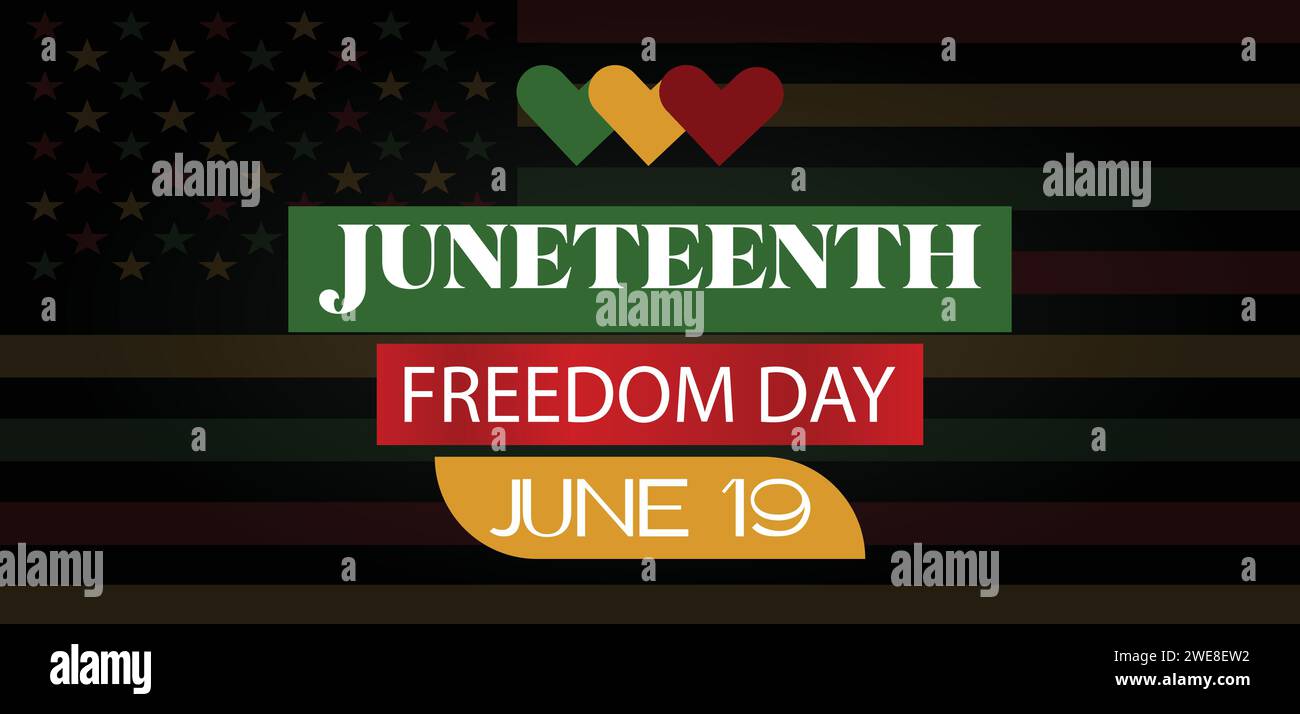 Juneteenth Freedom Day, 19. juni, stilvolles Textdesign Stock Vektor