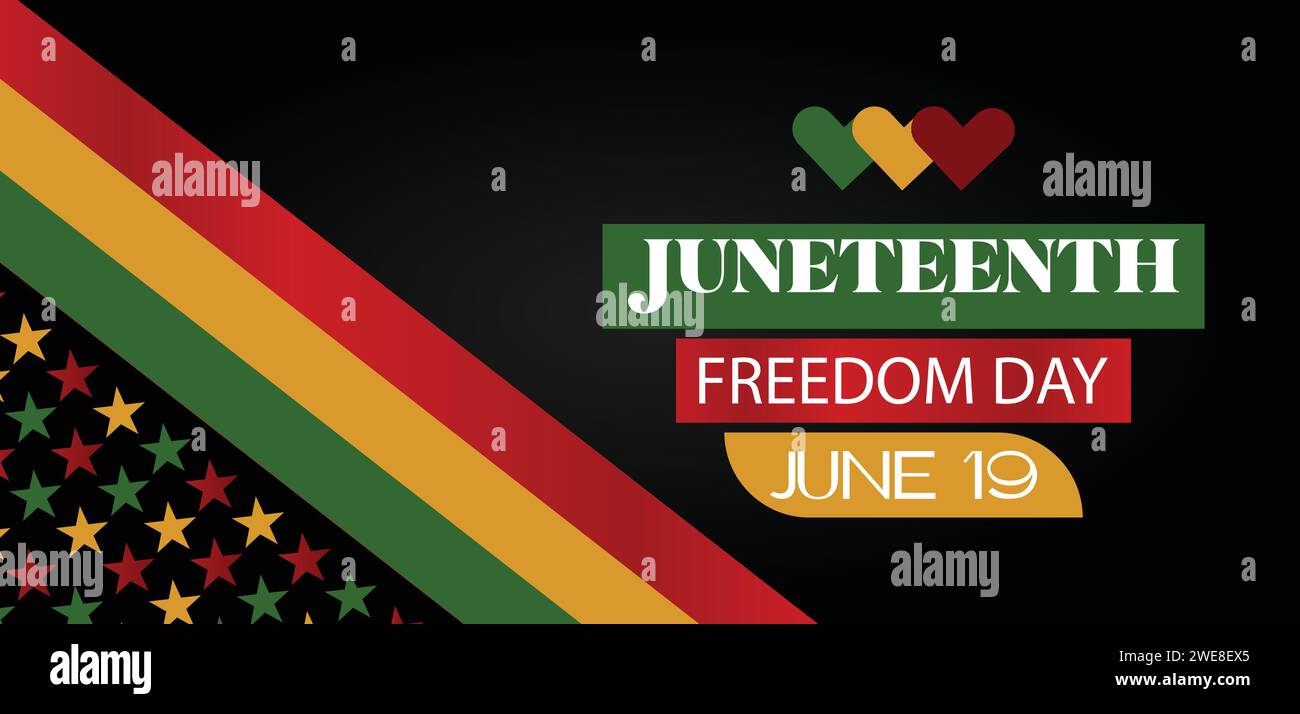 Juneteenth Freedom Day, 19. juni, stilvolles Textdesign Stock Vektor