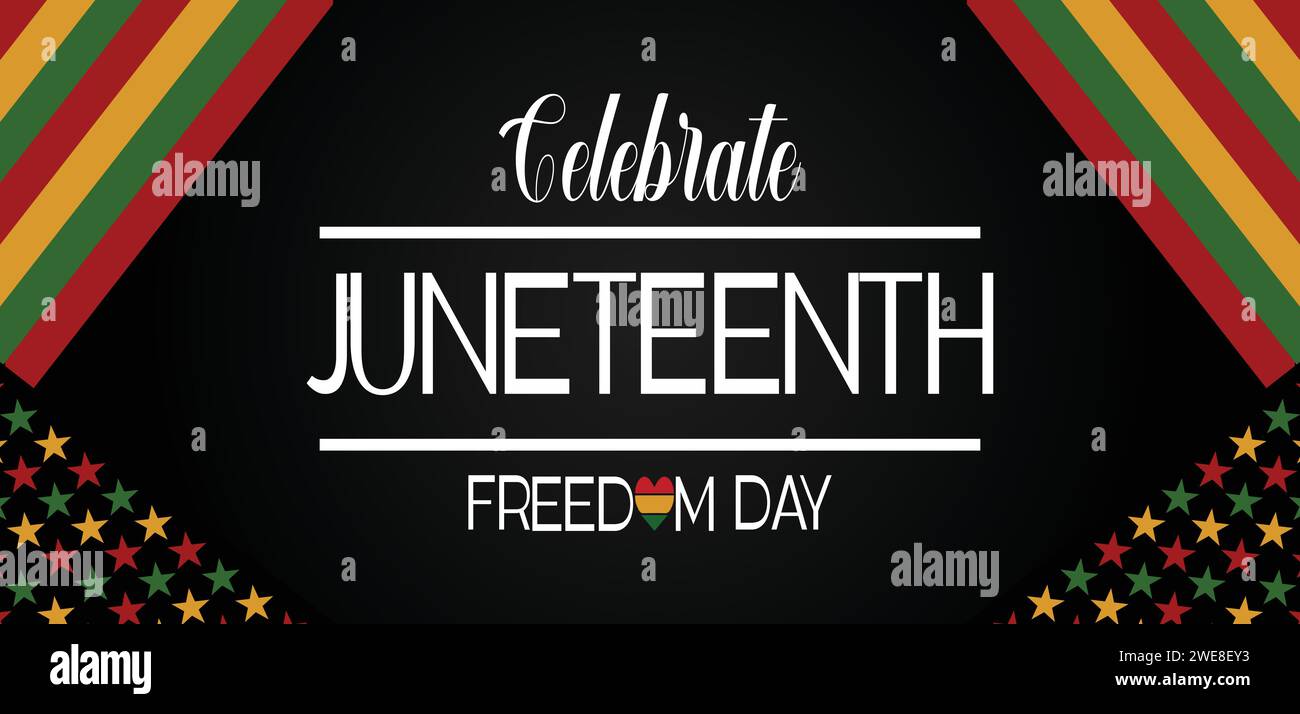 Juneteenth Freedom Day, 19. juni, stilvolles Textdesign Stock Vektor