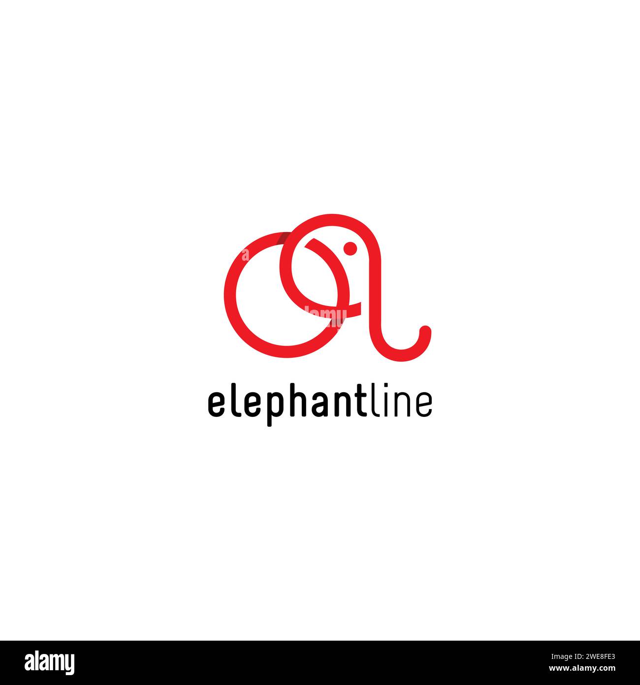 Elephant Line Logo. Niedliches Elefanten-Logo Stock Vektor