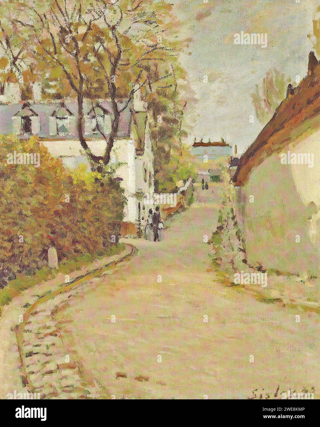 Alfred Sisley (1839-1899) - Rue de la Princesse à Louveciennes Stockfoto