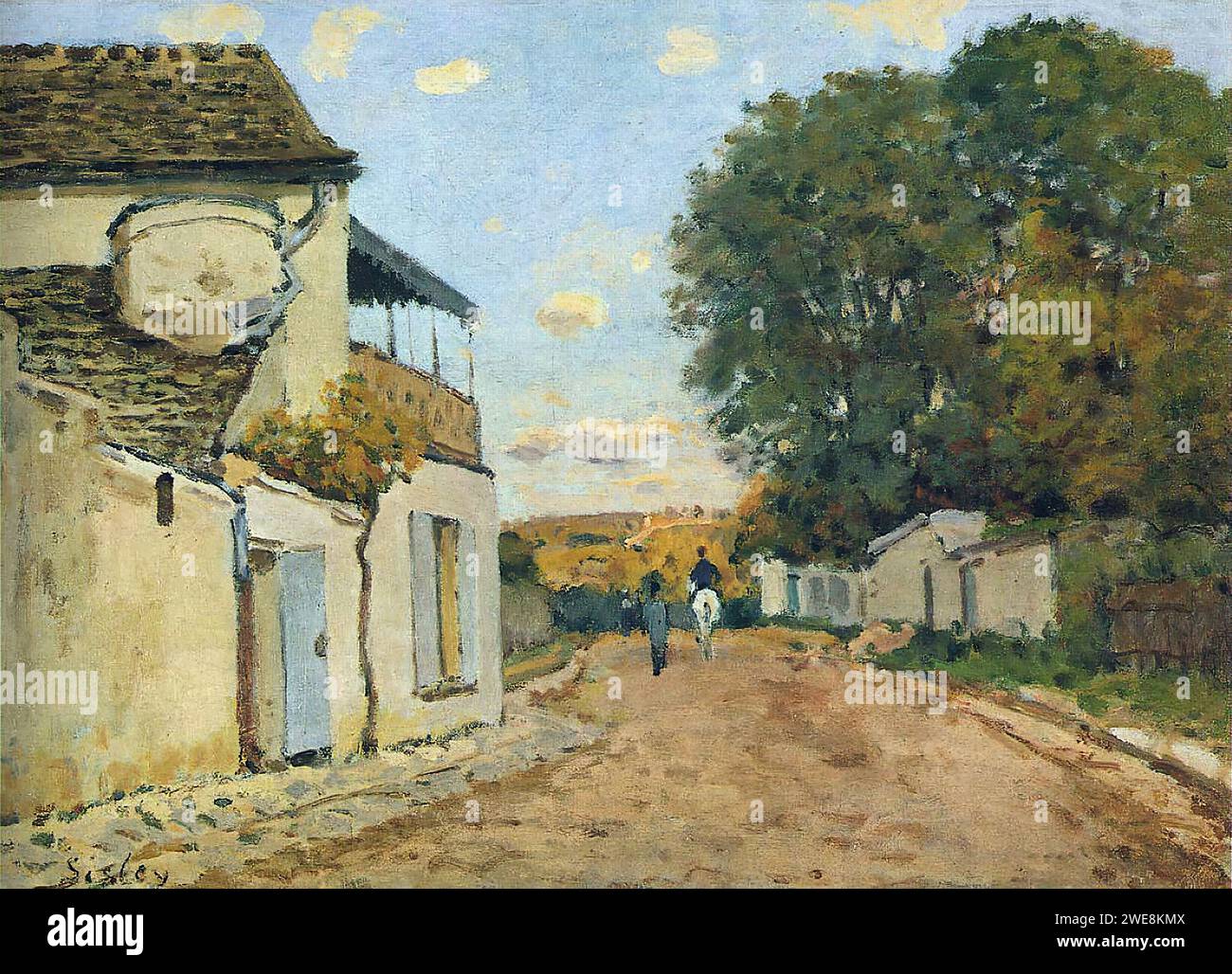 Alfred Sisley (1839–1899) – Rue Princesse à Louveciennes Stockfoto