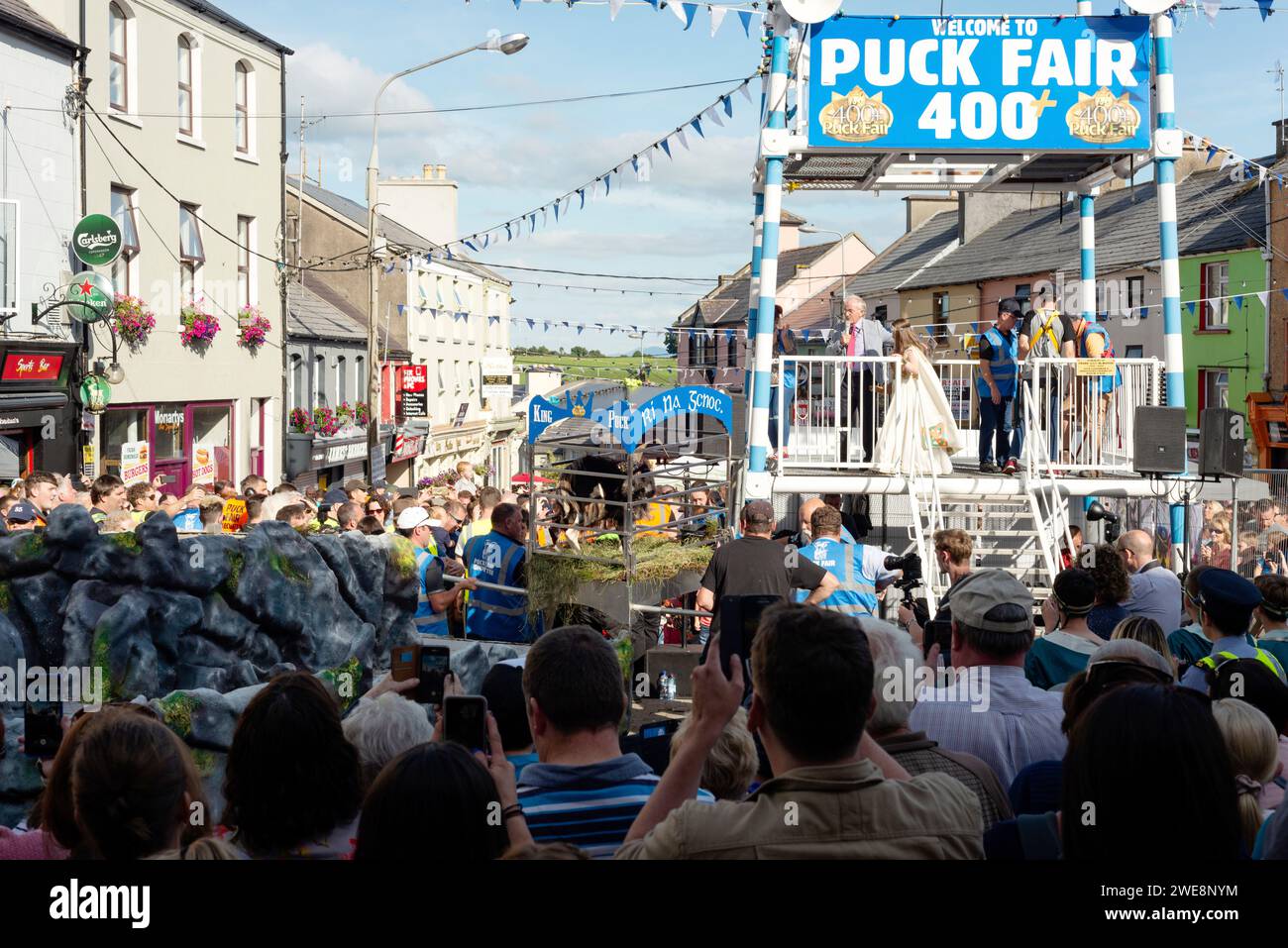 Die Puck Fair ist das älteste 400 Jahre alte traditionelle Festival Irlands in Killorglin, County Kerry, Irland Stockfoto