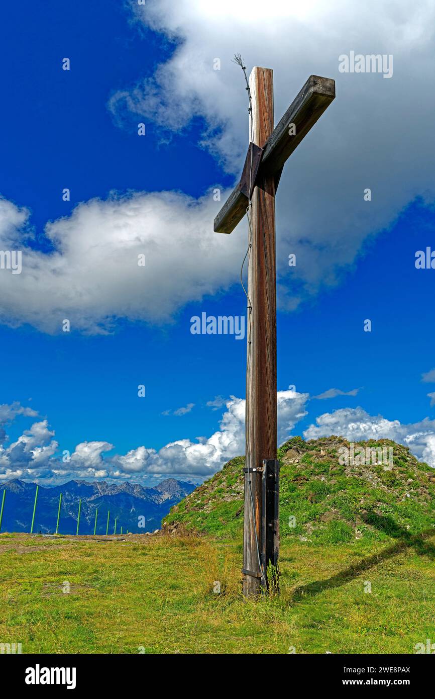 Berg, Hoadl, Höhe 2260 Meter, Gipfelkreuz Stockfoto