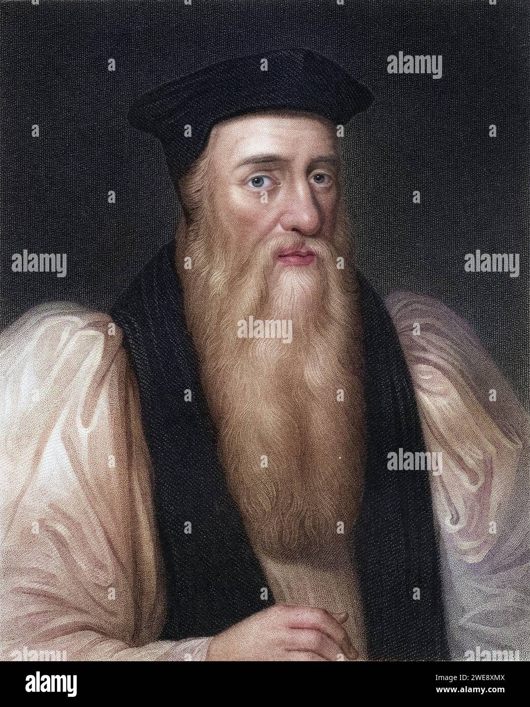 Thomas Cranmer 1489-1556. Erster protestantischer Erzbischof von Canterbury, 1533-56. Aus dem Buch Lodges British Portraits, veröffentlicht 1823., Historisch, digital restaurierte Reproduktion von einer Vorlage aus dem 19. Jahrhundert, Datum nicht angegeben Stockfoto