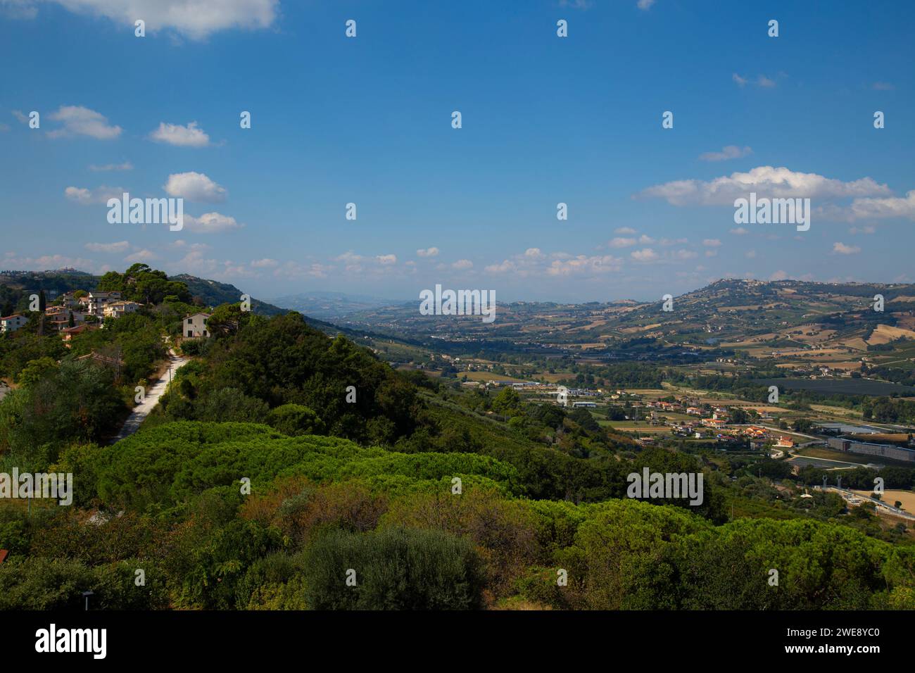 Malerischer Blick auf die Marken in Italien in der Nähe von Campofilone Stockfoto