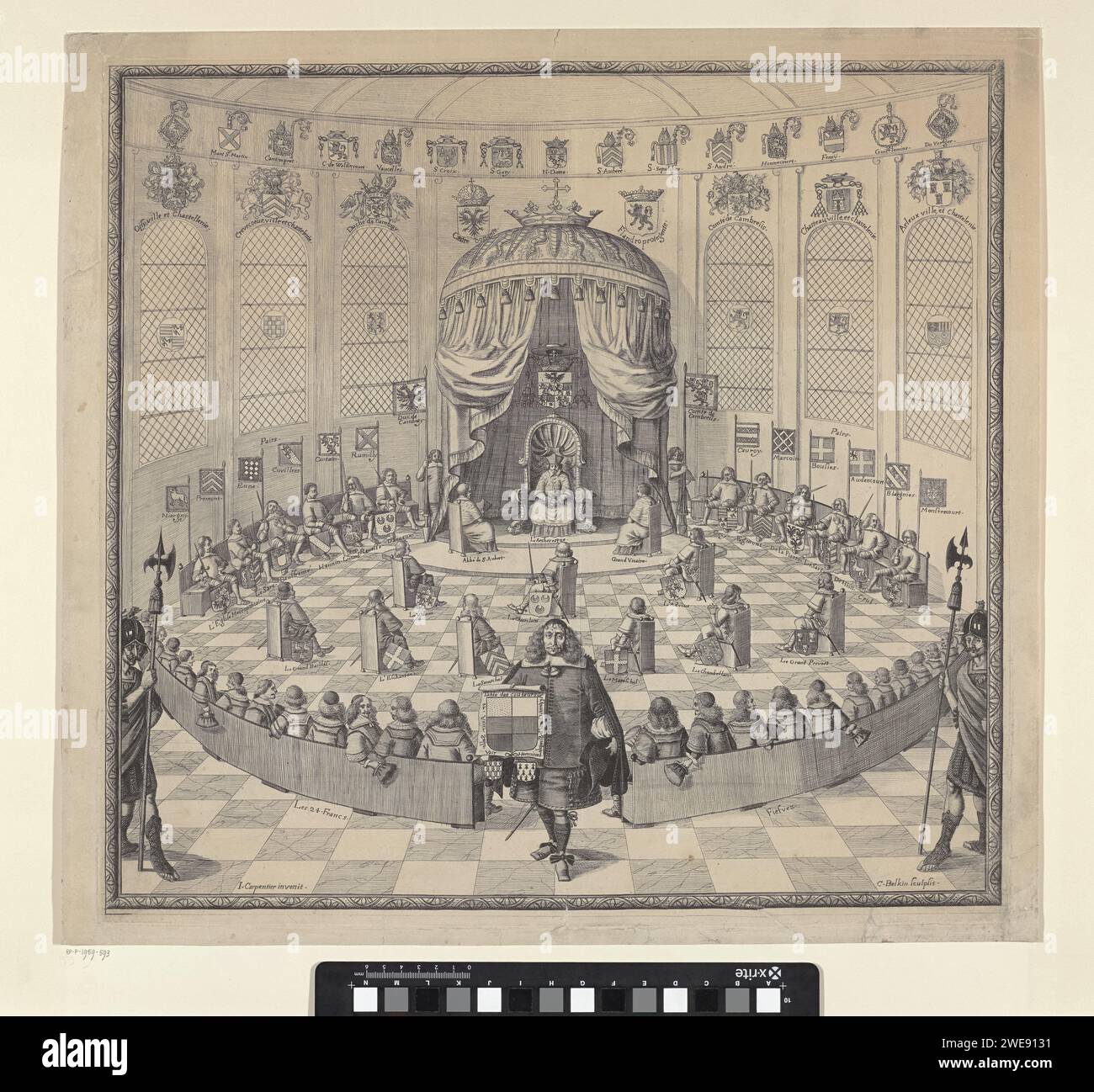 Inneres der Kathedrale von Cambrai Kapittelzaal mit Thron Erzbischof