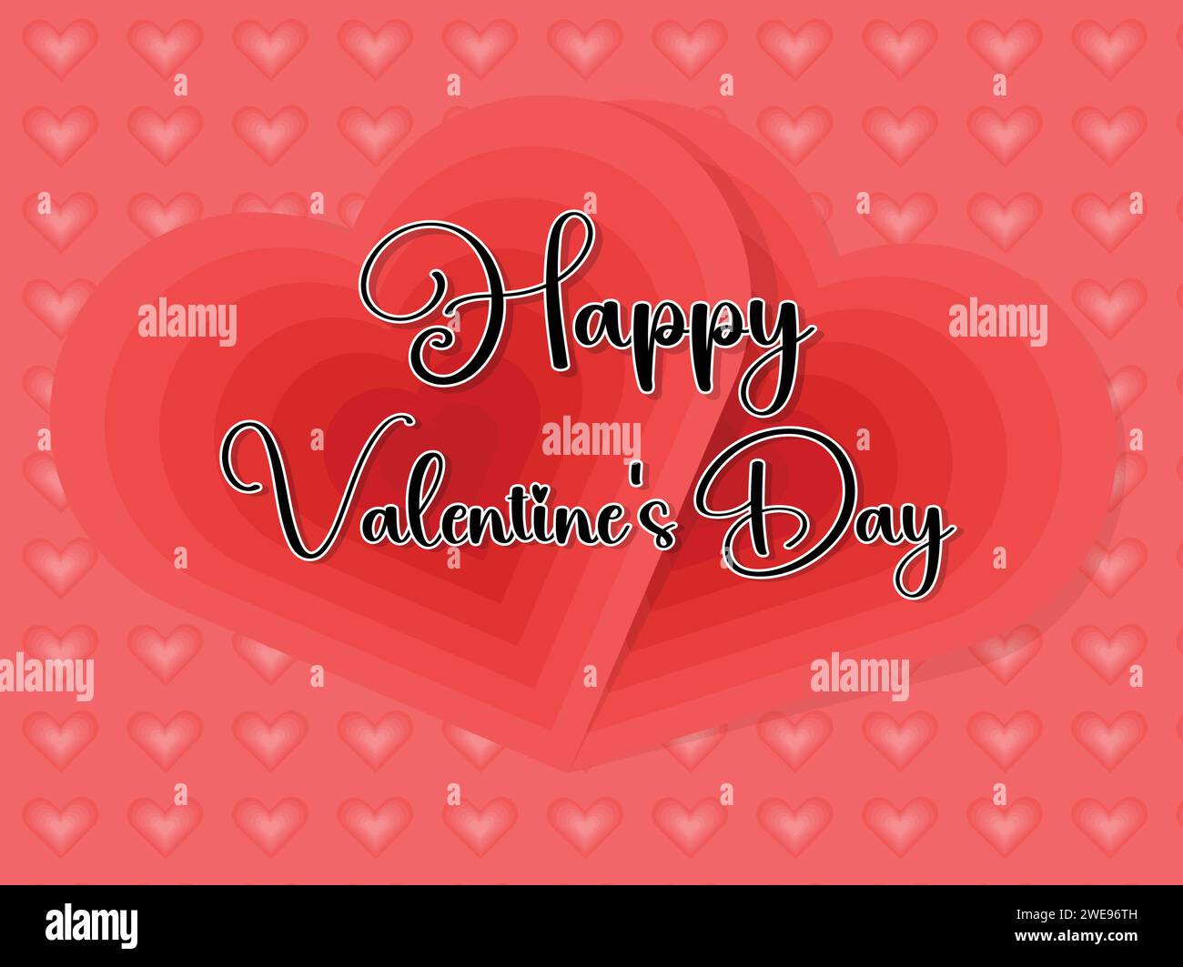 Valentinstag Text Mit Herz Stock Vektor