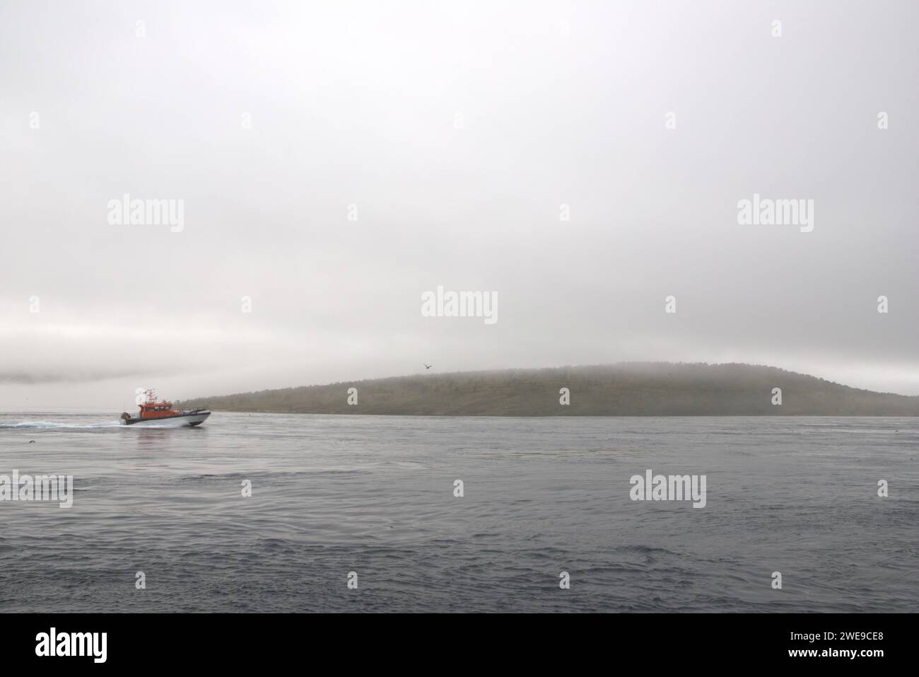 Küstenwache auf dem Weg zu einer Rettung in Norwegen Stockfoto