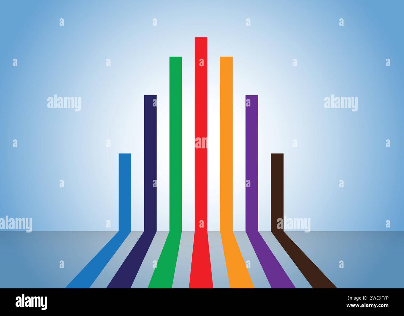 Bunte Pfeile nach oben Infografik-Vektor-Illustration. Stock Vektor