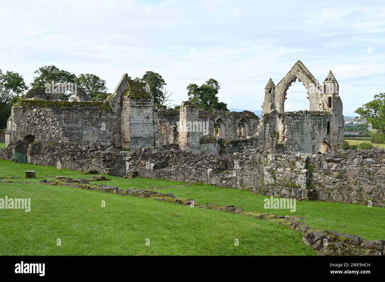 Ruinen des mittelalterlichen Augustinerklosters, Haughmond Abbey in Shrewsbury England Stockfoto