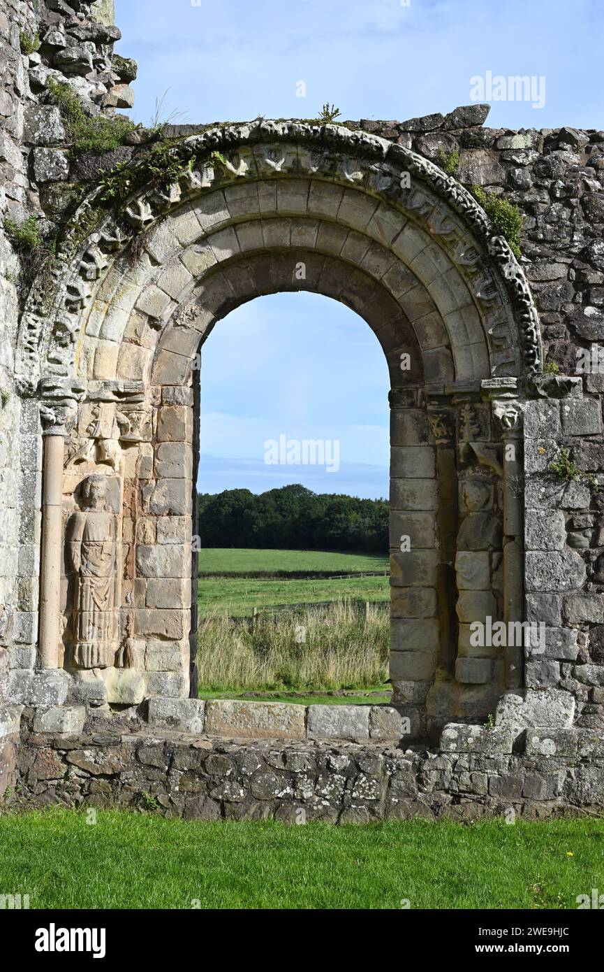 Ruinen des mittelalterlichen Augustinerklosters, Haughmond Abbey in Shrewsbury England Stockfoto
