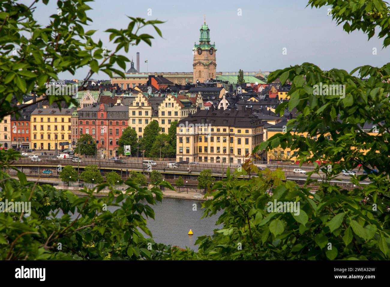 Stockholm - Södermalm (Aussichtspunkt Skinnarviksberget) Stockfoto