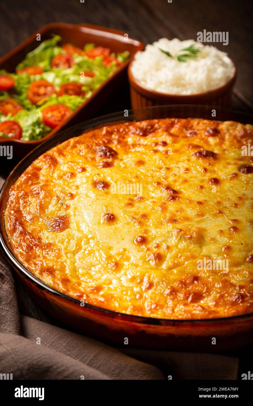 Shepherd's Pie (escondidinho). Typisch brasilianisches Essen. Stockfoto