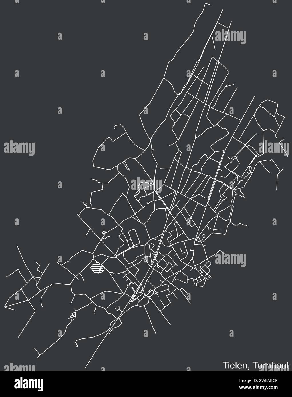 Straßenkarte der GEMEINDE TIELEN, TURNHOUT Stock Vektor
