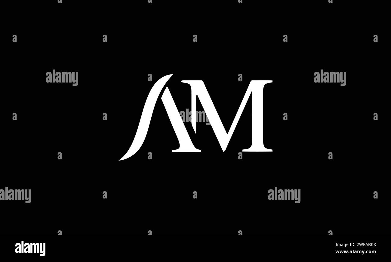 AM-Logo auf luxuriösem Hintergrund. MA-Logo Monogramm Initialen Buchstaben Konzept. AM-Icon-Logo. Stock Vektor