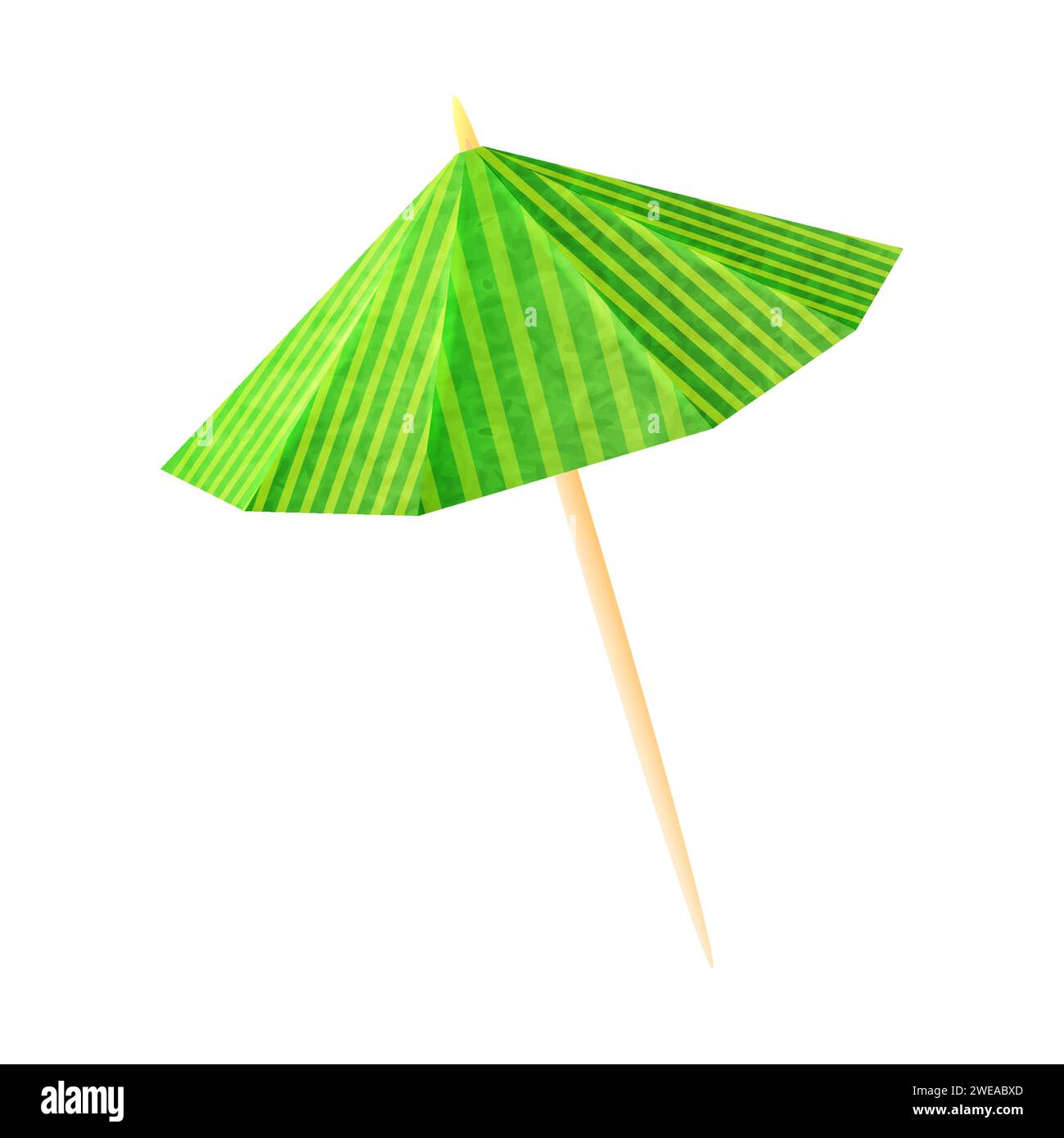 Grüner Cocktail Regenschirm Vektor-Illustration Stock Vektor