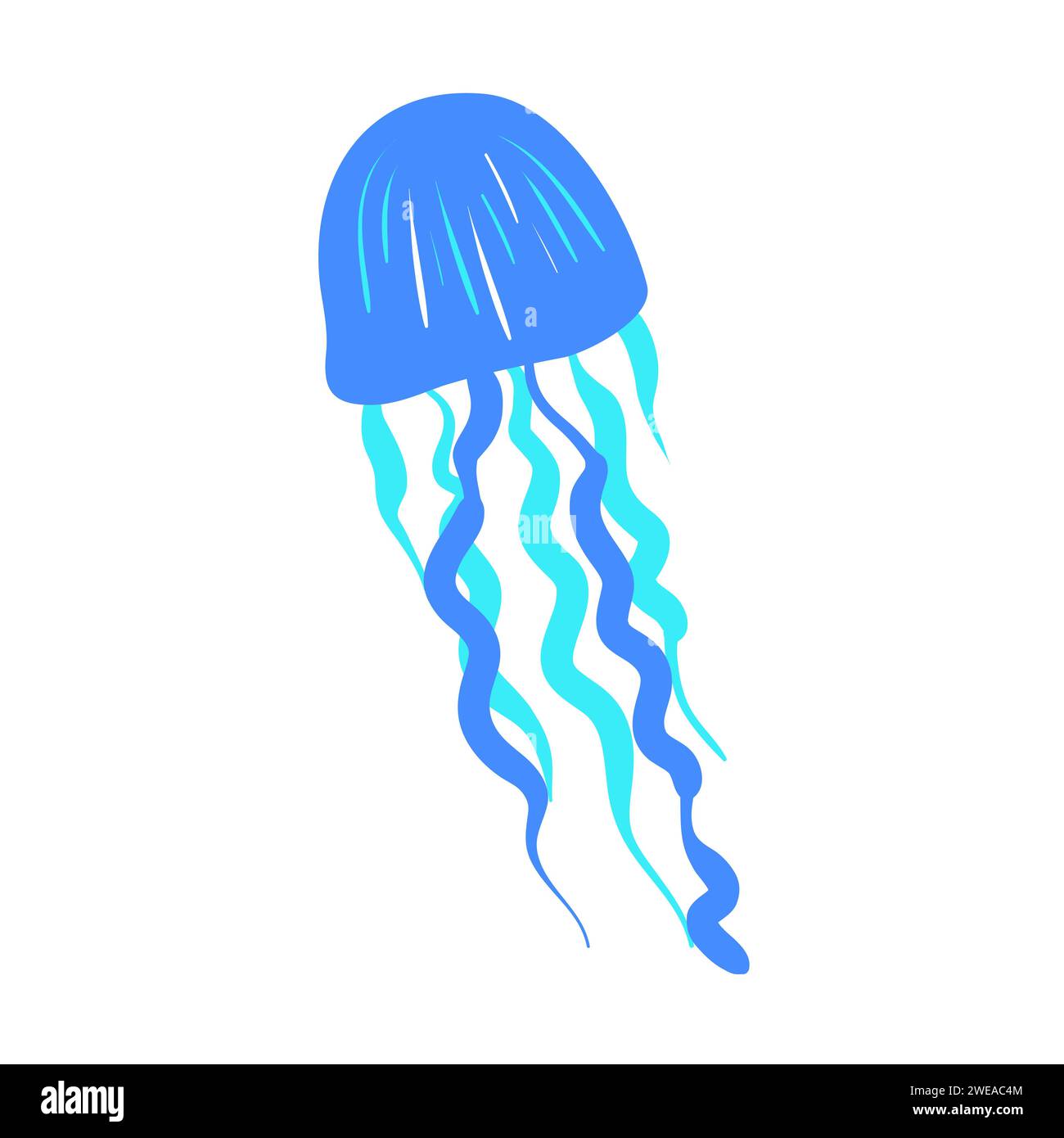 Blaue Quallen-Symbol Vektor-Illustration Stock Vektor