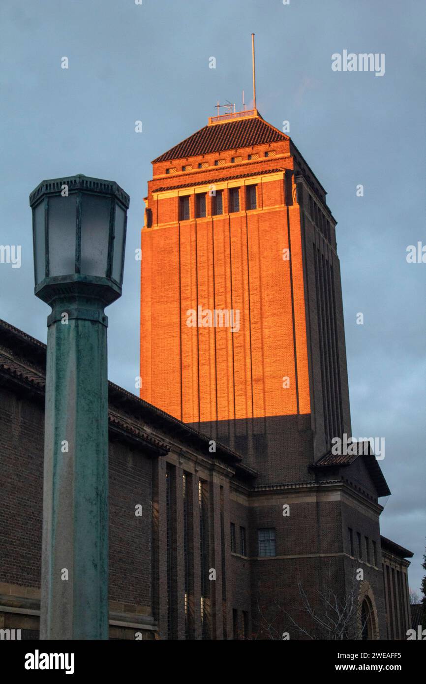 Cambridge University Library Tower - Giles Gilbert Scott Gebäude - Cambridge, England Großbritannien Stockfoto