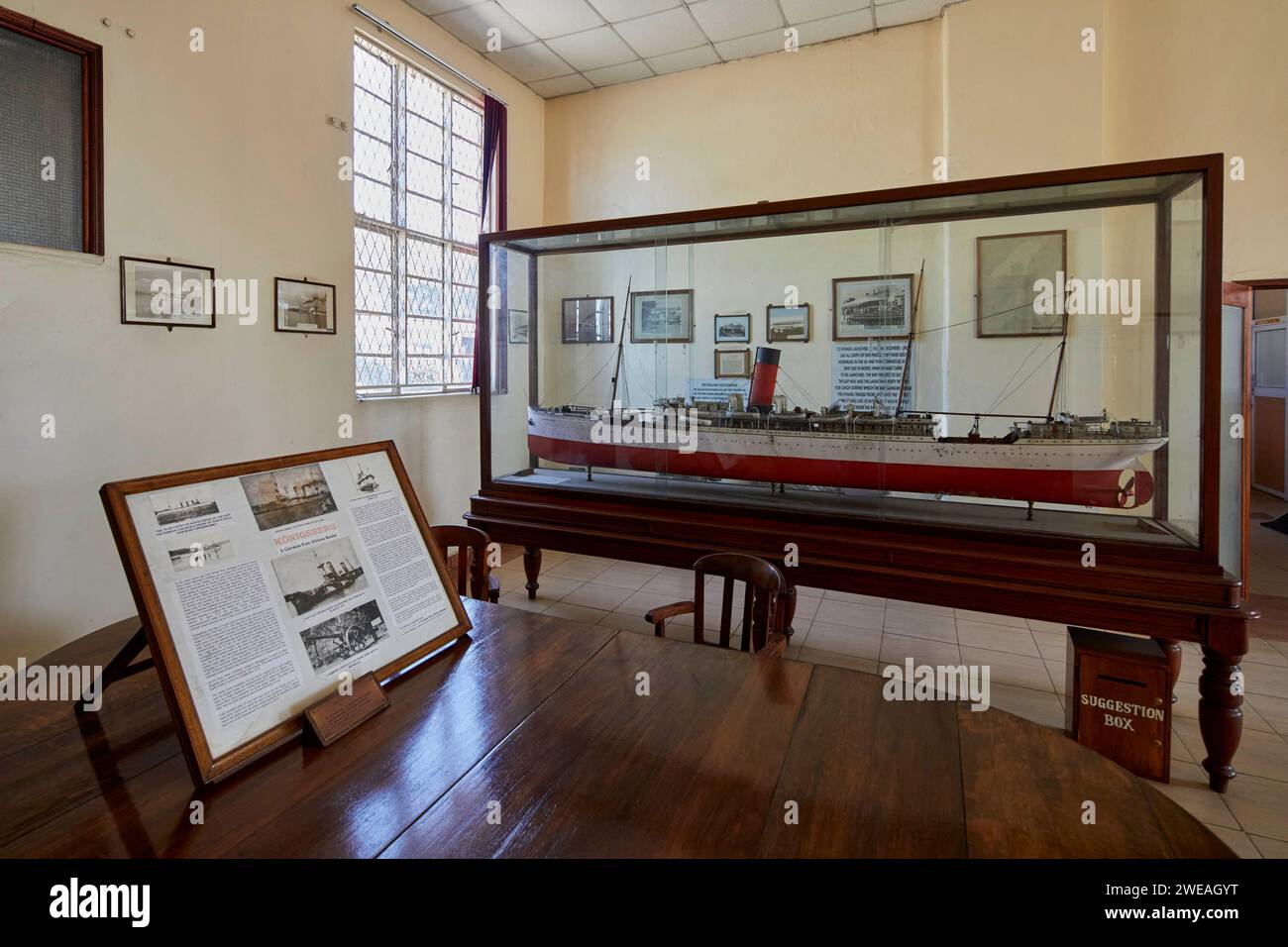 Königsberg Deutsch-Ostafrikanischer Raider Cruiser Schiffsmodell im Nairobi Railway Museum, Nairobi, Kenia, Afrika Stockfoto