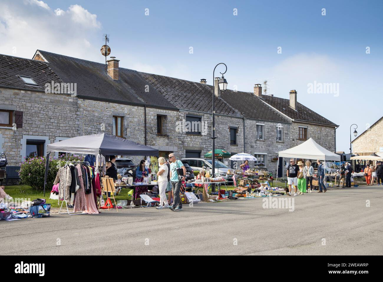 Sonntagsmarkt, Foisches, Ardennes, Frankreich Stockfoto