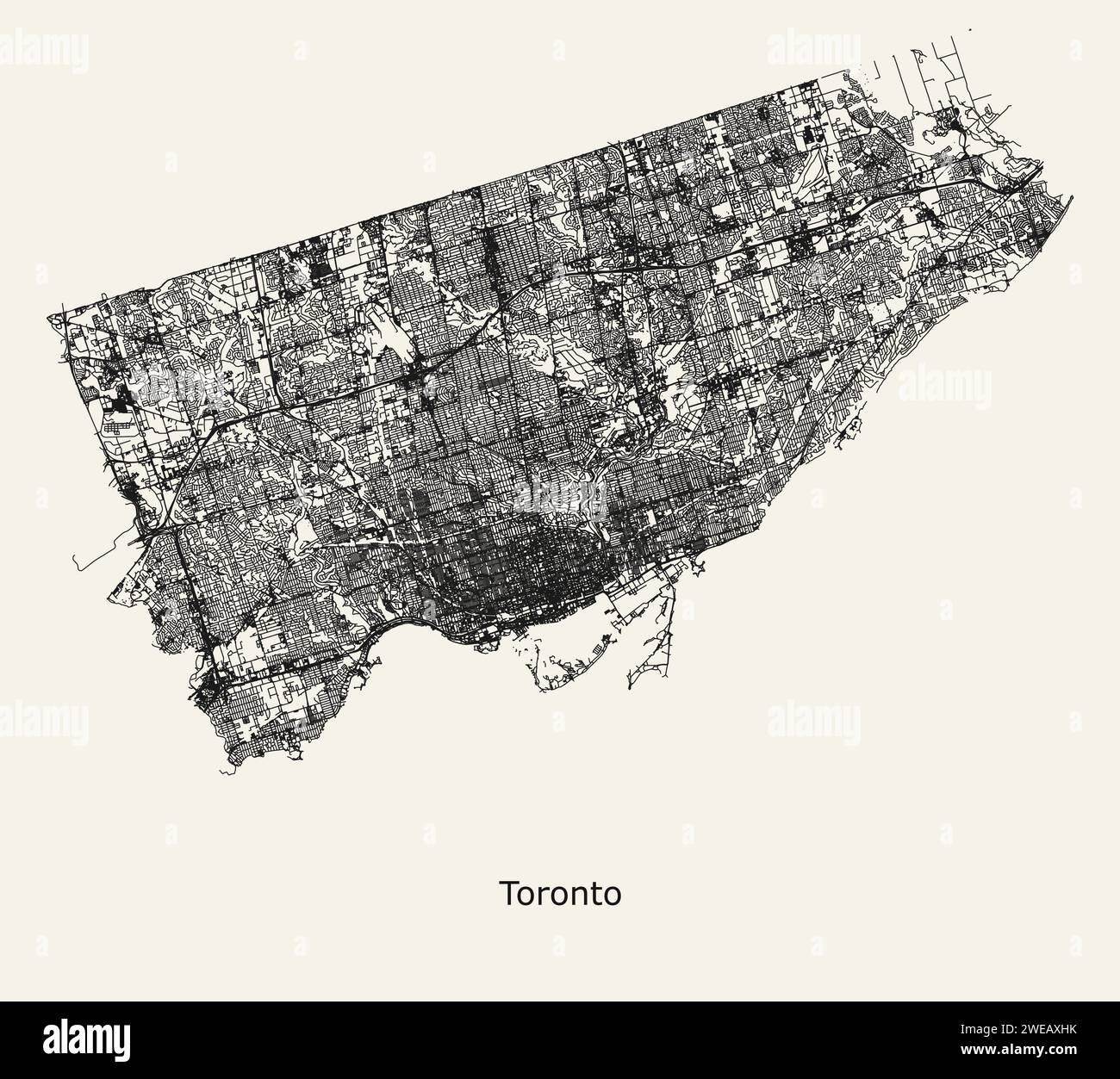 Stadtplan von Toronto, Ontario, Kanada Stock Vektor