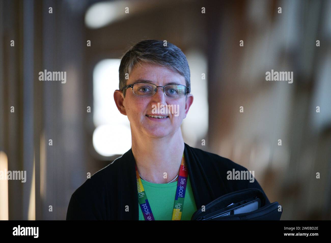 Edinburgh Schottland, Vereinigtes Königreich 24. Januar 2024. Maggie Chapman MSP im schottischen Parlament. Credit sst/alamy Live News Stockfoto