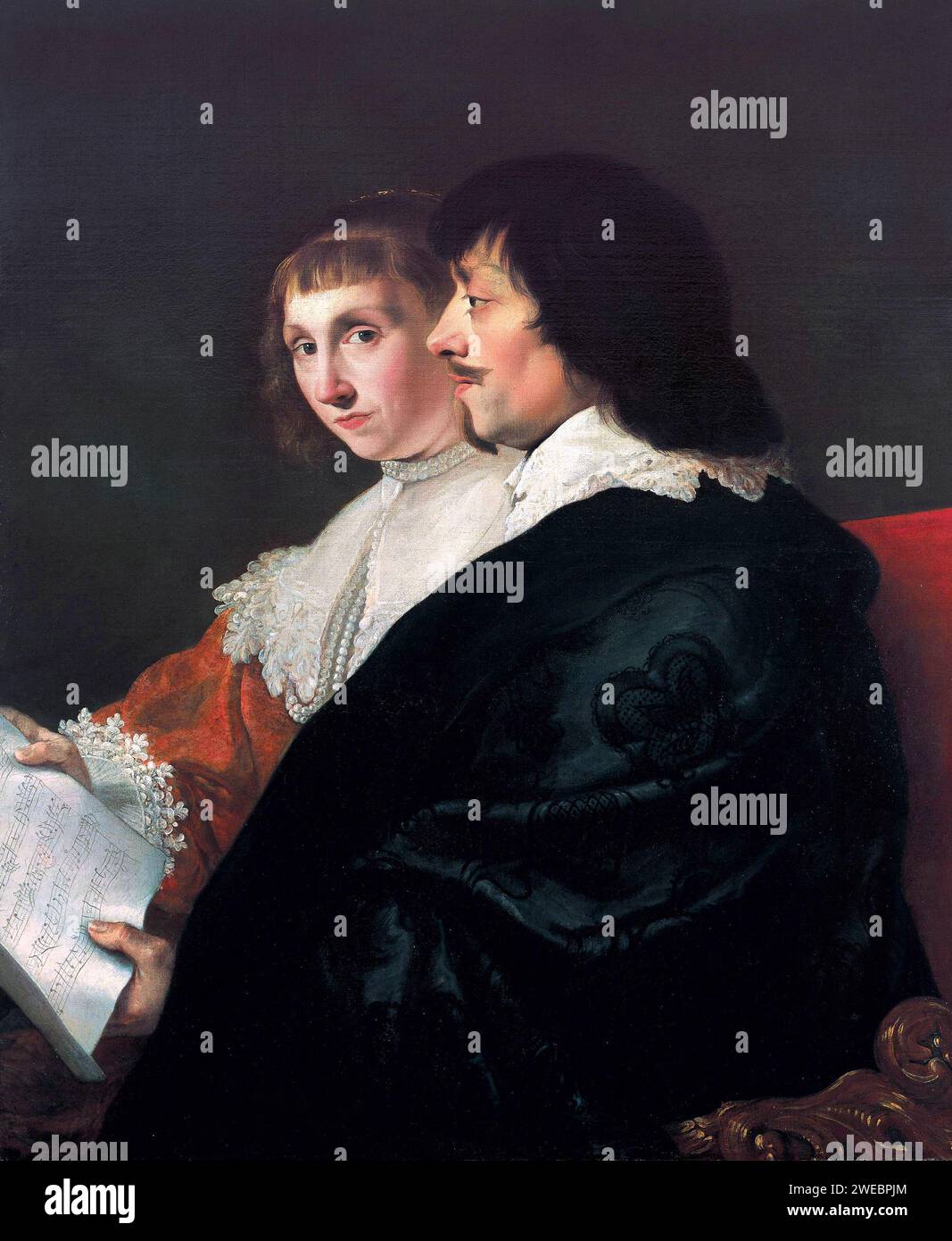 Constantijn Huygens (1596–1687) und Suzanna van Baerle (Susanna van Baerle (1599–1637) und ihr Ehemann Constantijn Huygens (1596–1687), Gemälde von Jacob van Campen Stockfoto