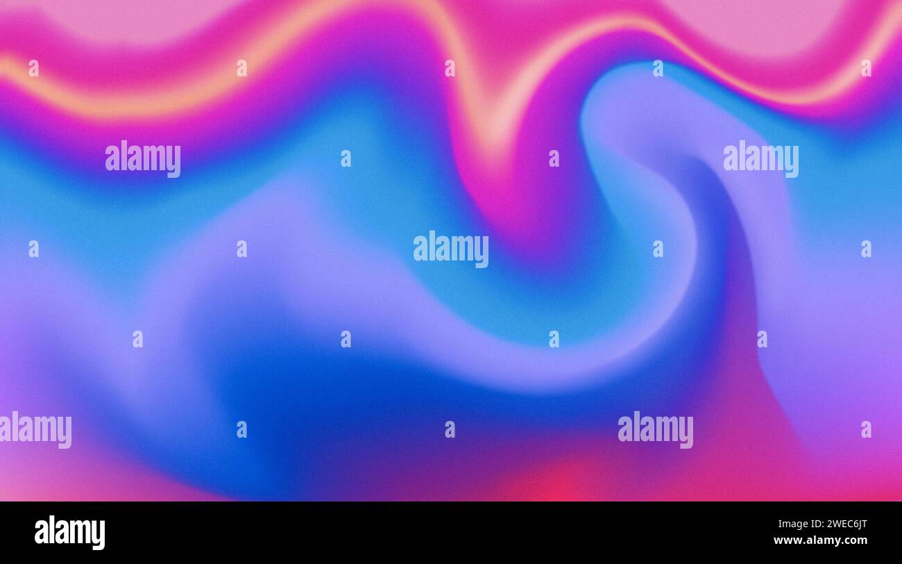 Abstrakter, körniger Hintergrund leuchtend rosa blau lila rot verschwommener Farbfluss Banner Poster Cover Design, Rauschen Textur Effekt. Stockfoto