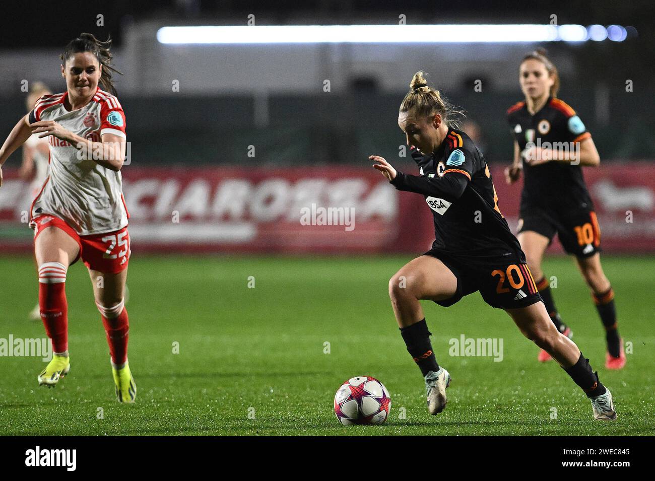 Rom, Italien. Januar 2024. Giada Greggi von AS Roma beim Women Champions League Spiel zwischen AS Roma und FC Bayern München am 24. Januar 2024 im Stadio Tre Fontane in Rom. Quelle: Unabhängige Fotoagentur/Alamy Live News Stockfoto