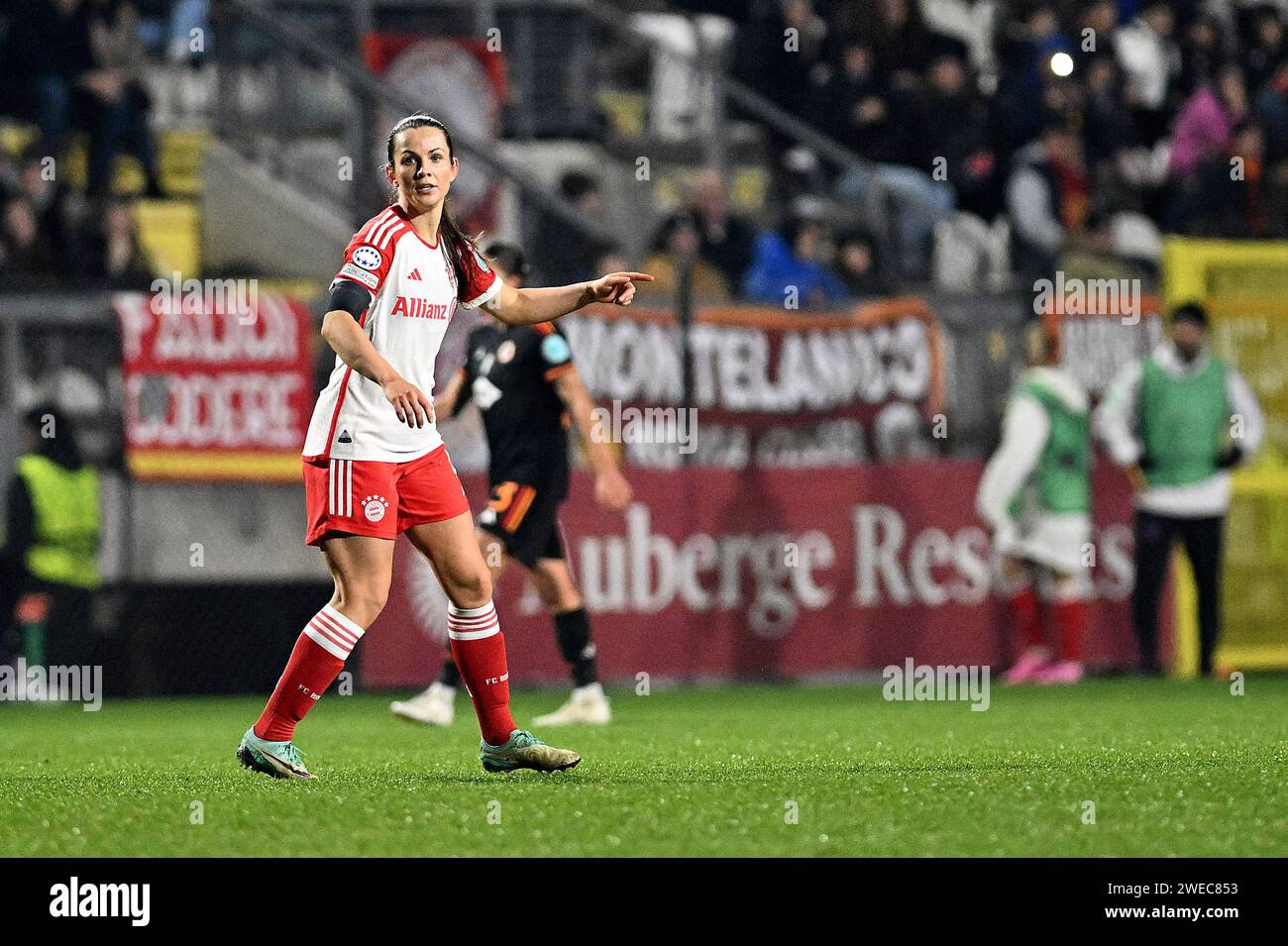 Rom, Italien. Januar 2024. Während des Women Champions League-Spiels zwischen AS Roma und FC Bayern München im Stadio Tre Fontane am 24. Januar 2024 in Rom, Italien. Quelle: Unabhängige Fotoagentur/Alamy Live News Stockfoto