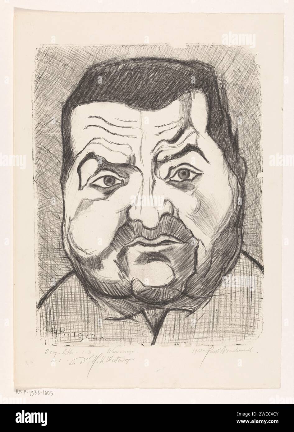 Porträt eines unbekannten Mannes, Henri Braakensiek, 1922 anonyme historische Person, allein dargestellt Stockfoto