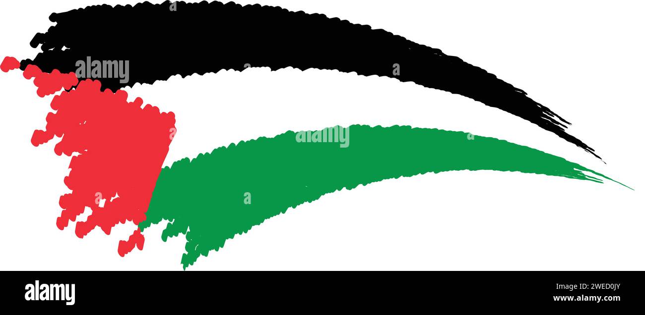 Palästina Flagge Vektor Symbol Design Illustration Vorlage Stock Vektor
