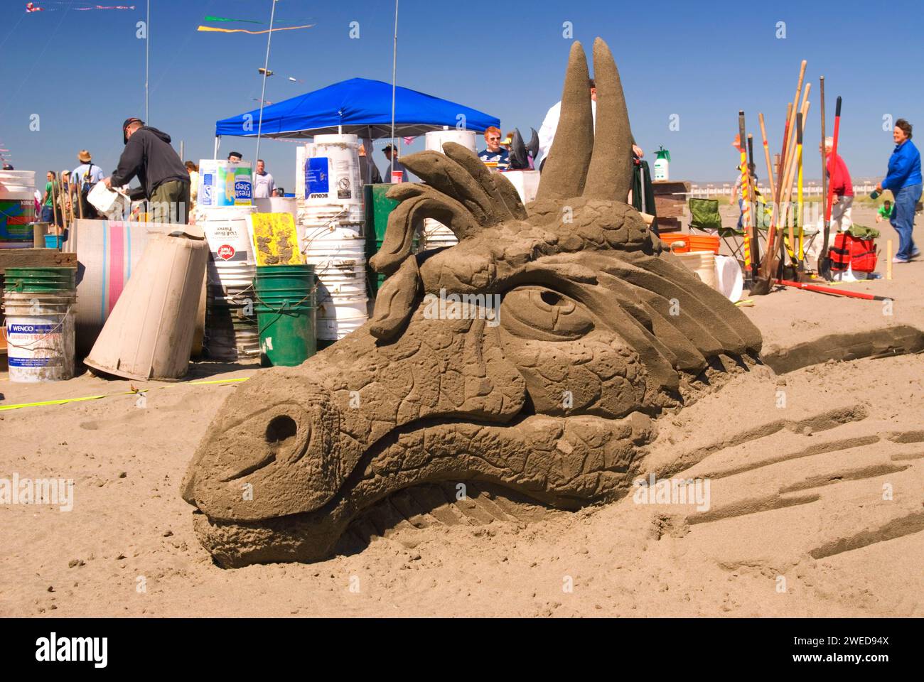 Sandburg Wettbewerb, Sand & Sägemehl Festival, Ocean Shores, Washington Stockfoto