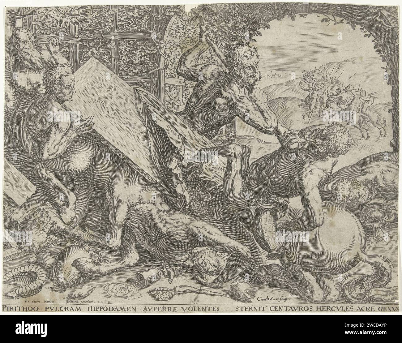 Hercules verhindert das Dach von Hippodamia durch die Centauren