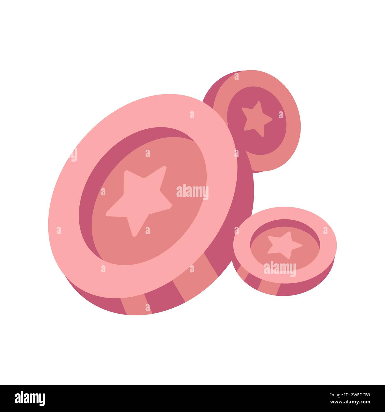 Coins Vektor Icon Element Illustration im Cartoon Stil Stock Vektor