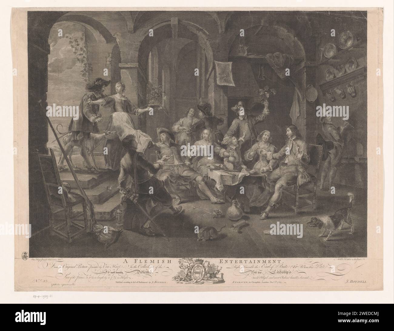 Innenraum mit Raucher- und Trinkfirma, William Walker, nach Richard Earlom, nach Willem van Herp (I), 1764 Druck Nummered unten links: 13. Londoner Papier-Ätzen / Gravur Pfeife  Tabak (+ Einnahme von (bestimmten) Lebensmitteln: Essen, Trinken, Rauchen, Kauen usw.). Wein  alkoholische Getränke (+ Einnahme von (bestimmten) Lebensmitteln: Essen, Trinken, Rauchen, Kauen usw.). Kat. Hund. Harndrang Stockfoto