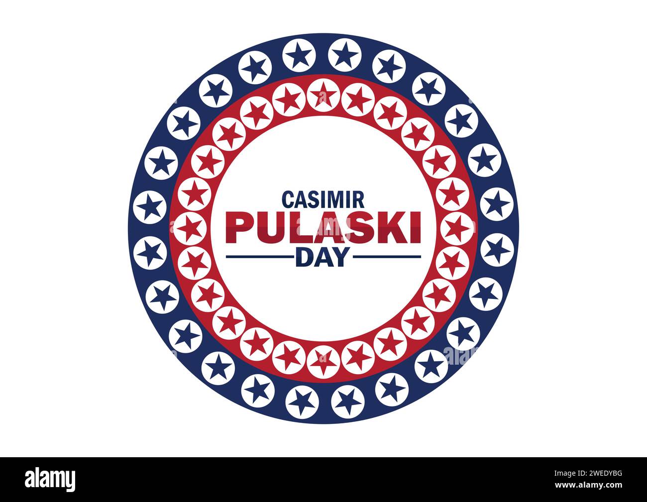 Casimir Pulaski Tag Vektor Vorlage Design Illustration. Geeignet für Grußkarten, Poster und Banner Stock Vektor