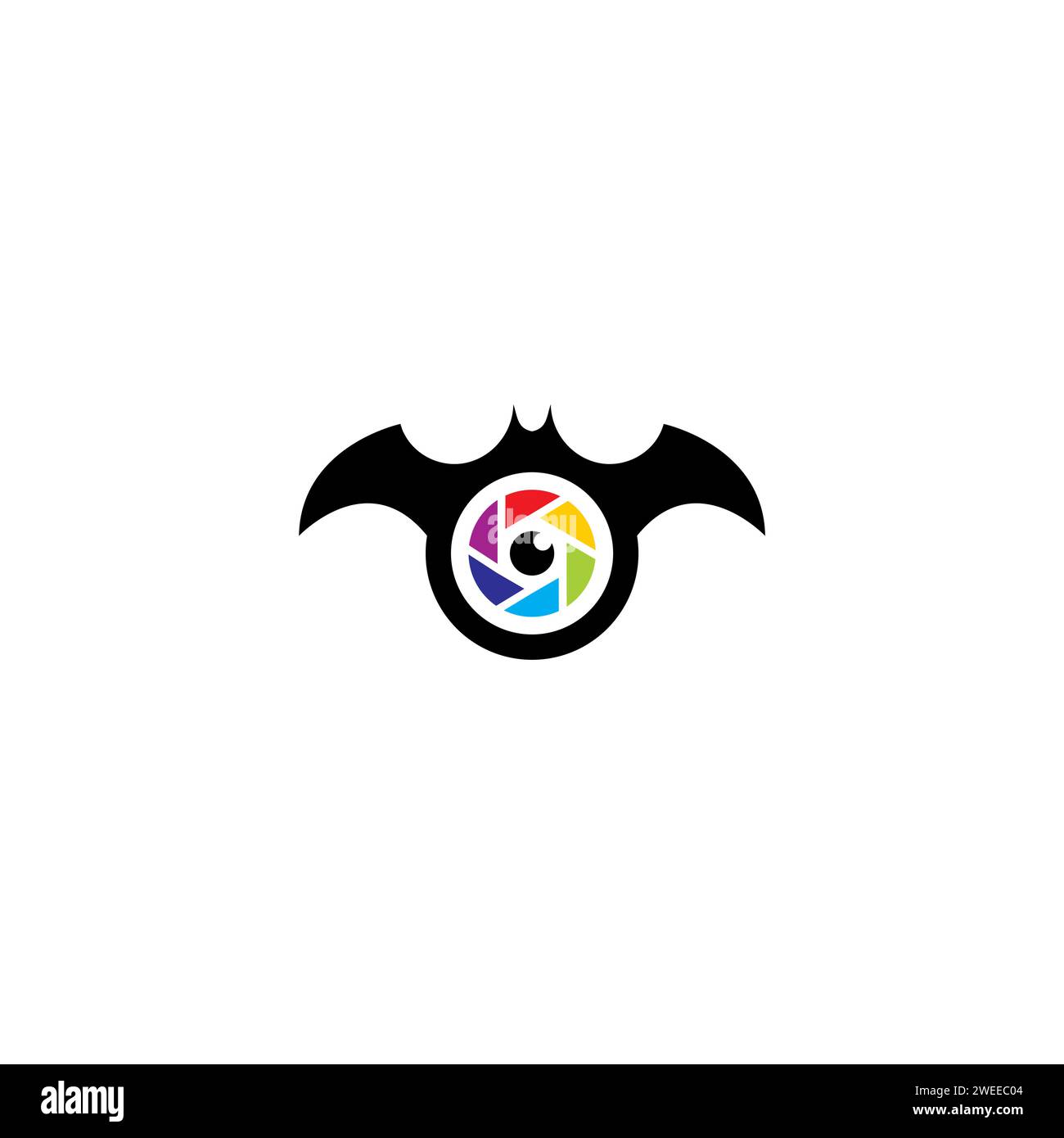 Bat-Fotografie-Logo. Logo-Vektor der bat-Kamera Stock Vektor