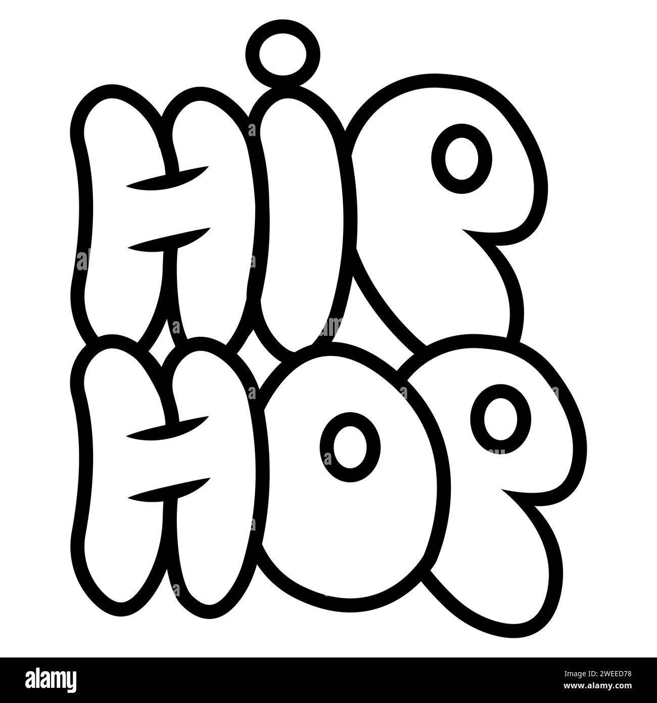 Hip-Hop-Graffiti, Letter-Logo im Label-Stil, Hip-Hop-Symbol Stock Vektor
