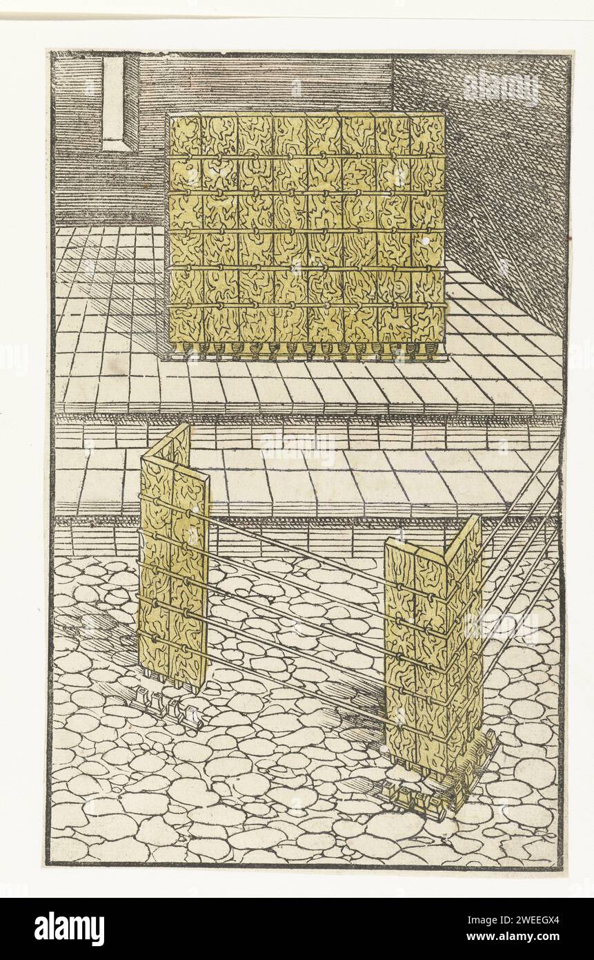 Teile des Tabernakels, Lucas Cranach (I), 1523 - 1526 drucken Teile des Tabernakels, die Holzbretter, die mit Bronzestiften miteinander verbunden sind, im Versammlungszelt. Papiertabernakel, "Mishkan"  jüdische Religion Stockfoto