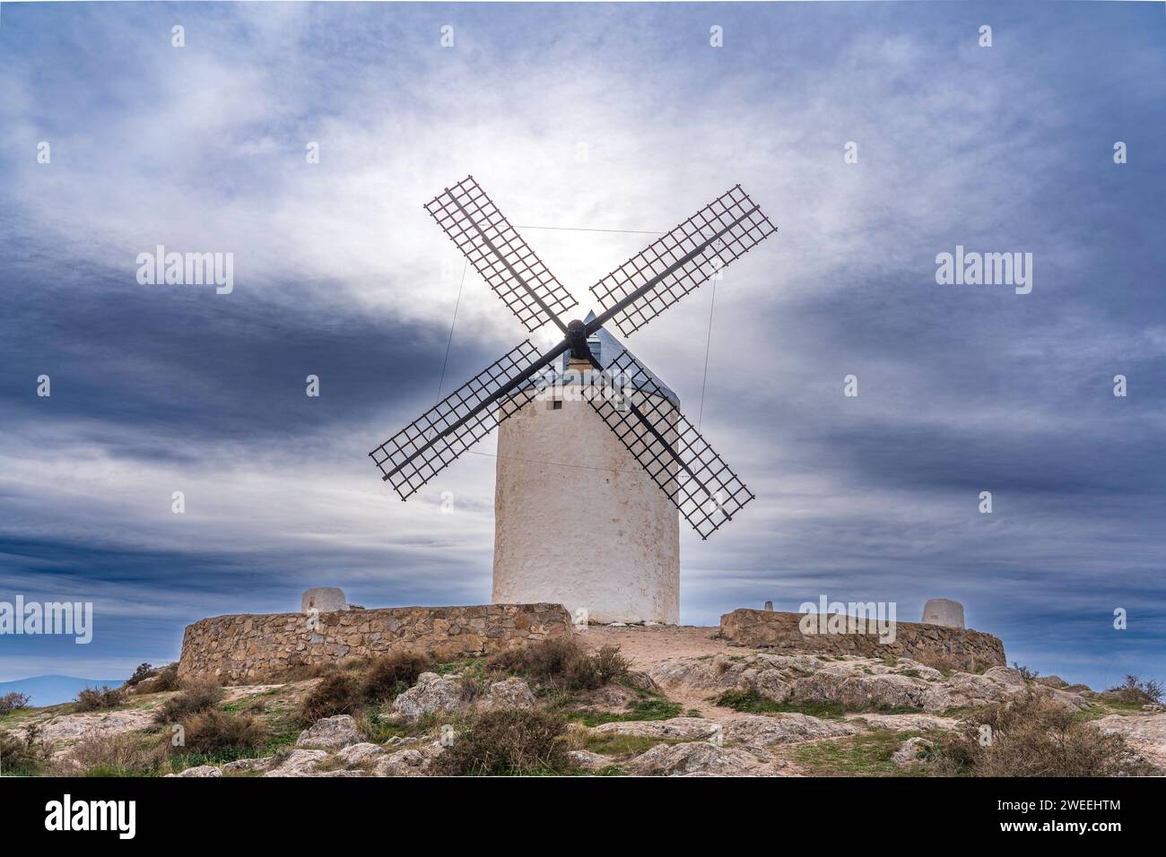 Windmühlen von Consuegra (Spanien) Stockfoto