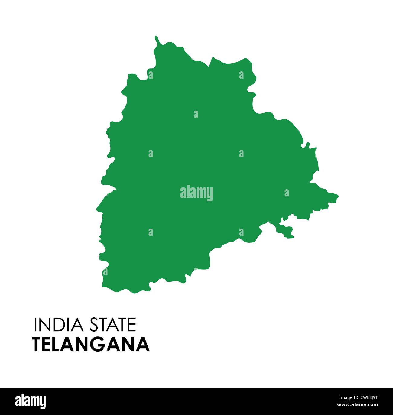 Telangana Karte des indischen Bundesstaates. Illustration des Vektors der Telangana-Karte. Telangana-Karte auf weißem Hintergrund. Stock Vektor