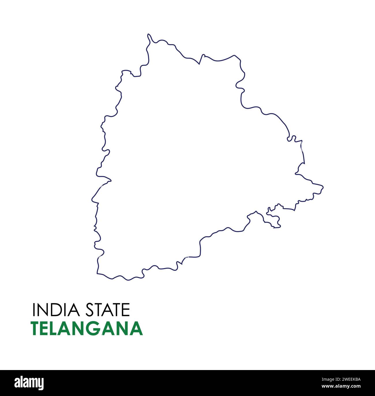 Telangana Outline Map GADM