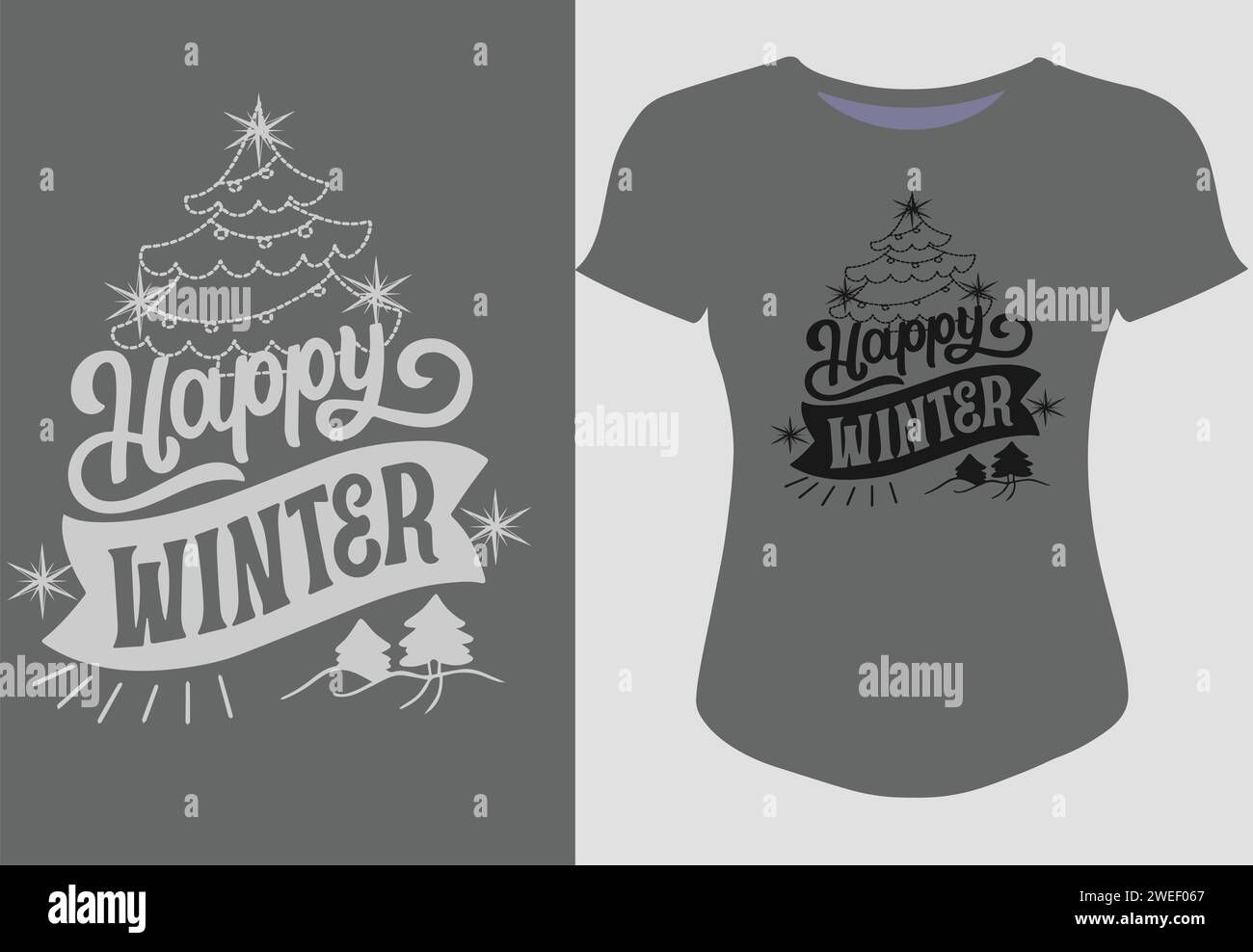 Winterbekleidung Motivational Typoghaphie Trending T-Shirt Design Stock Vektor